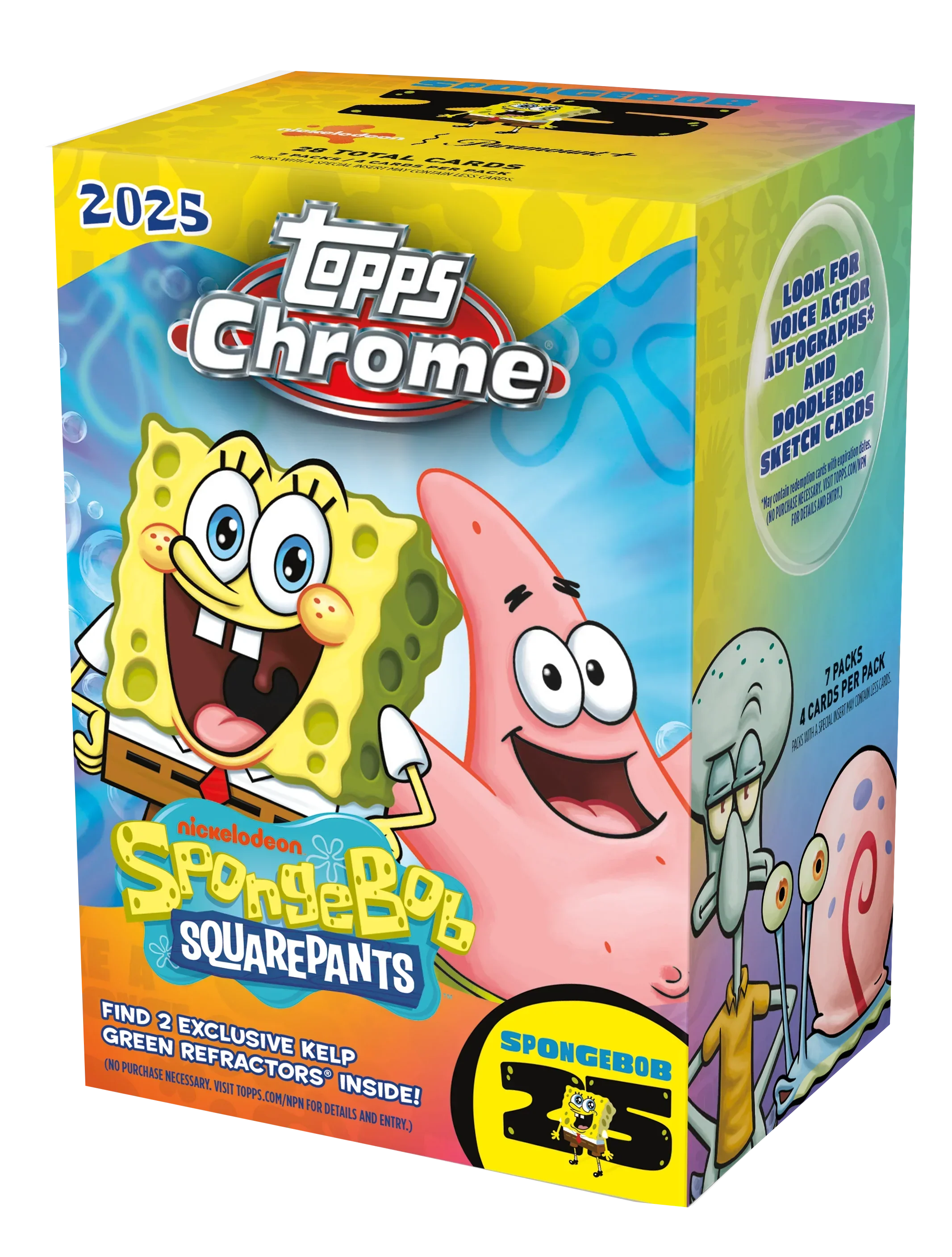 Topps 2025 Chrome SpongeBob 25th Anniversary Blaster Box